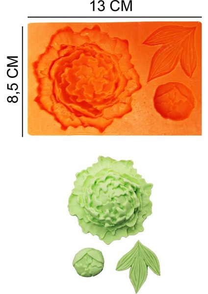 Şakayık Çiçek Yaprak Silikon Şeker Hamuru, Sabun, Mum Kalıp