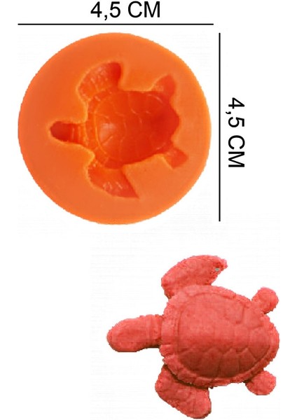 Caretta Kaplumbağa Silikon Şeker Hamuru, Sabun, Mum Kalıp