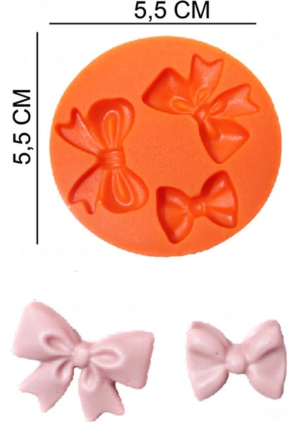 Fiyonk Kurdele Silikon Şeker Hamuru, Sabun, Mum Kalıp