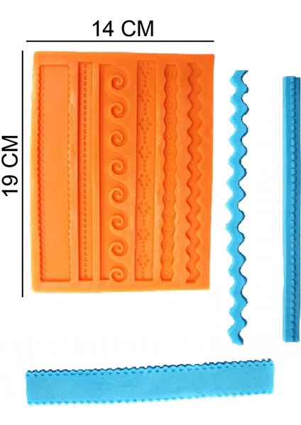 Şeritler Silikon Şeker Hamuru, Sabun, Mum Kalıp