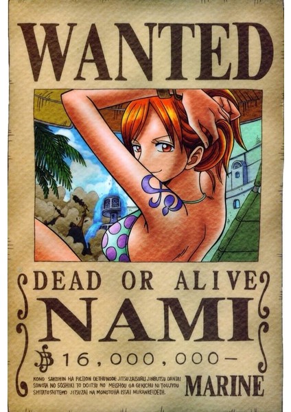 One Piece Wanted Poster Seti Anime Kraft Poster 14.5CMX10CM