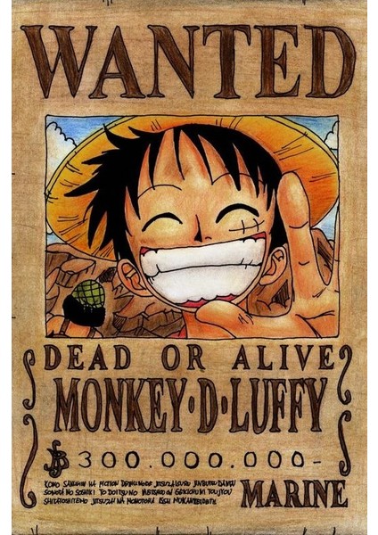 One Piece Wanted Poster Seti Anime Kraft Poster 14.5CMX10CM