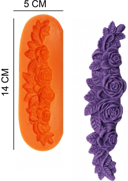 Gül Bordür Silikon Şeker Hamuru, Sabun, Mum Kalıp
