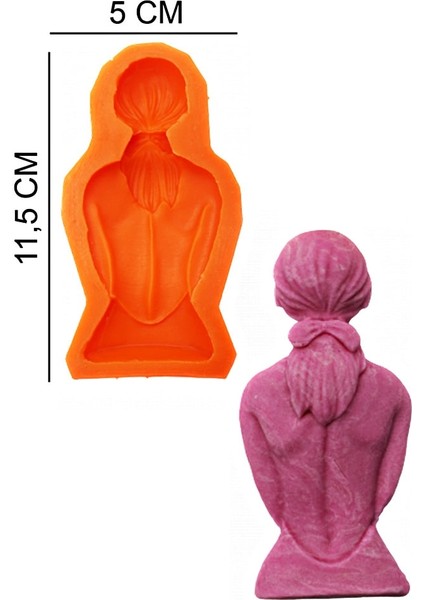 Kadın Sırt Silikon Şeker Hamuru, Sabun, Mum Kalıp