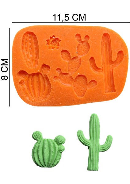 Kaktüs Set Silikon Şeker Hamuru, Sabun, Mum Kalıp