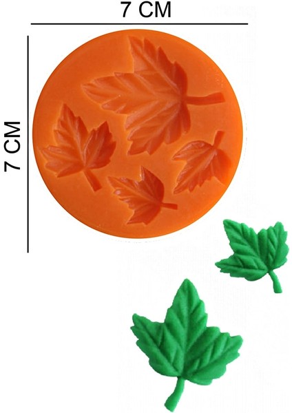 Yaprak 4'lü Silikon Şeker Hamuru, Sabun, Mum Kalıp