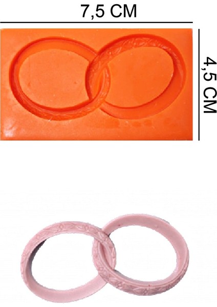 Alyans Yüzük Silikon Şeker Hamuru, Sabun, Mum Kalıp