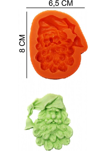 Noel Baba Silikon Şeker Hamuru, Sabun, Mum Kalıp