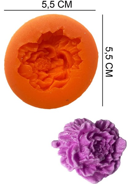 Gül Çiçek Silikon Şeker Hamuru, Sabun, Mum Kalıp