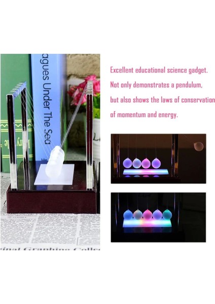 Newton Denge Topu Masaüstü Cam Top Sarkaç Oyuncak Dekorasyon (Büyük Boy) ( Lisinya ) Alithestereo