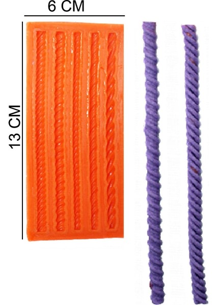 Şerit Zincir Silikon Şeker Hamuru, Sabun, Mum Kalıp