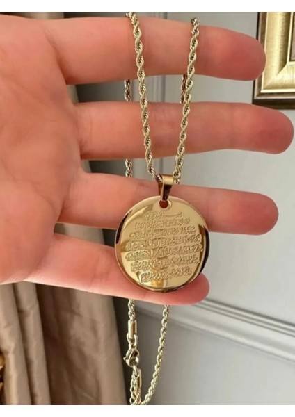 Çelik 316L Kararmaz Ayetel Kürsi Yazılı Kadın Kolye fırsatları