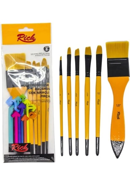 Zemin Fırçalı 6'lı Fırça Seti