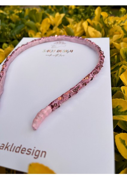 Saklıdesign Pembe Işıltılı Çocuk Taç