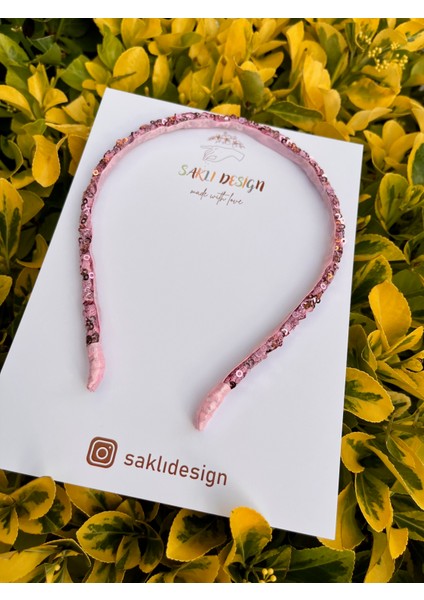 Saklıdesign Pembe Işıltılı Çocuk Taç