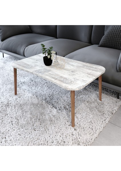 Esma Orta Sehpa ve Zigon Sehpa 4'lü Ahşap Ayaklı Salon Seti Sehpa - Kristal modelleri