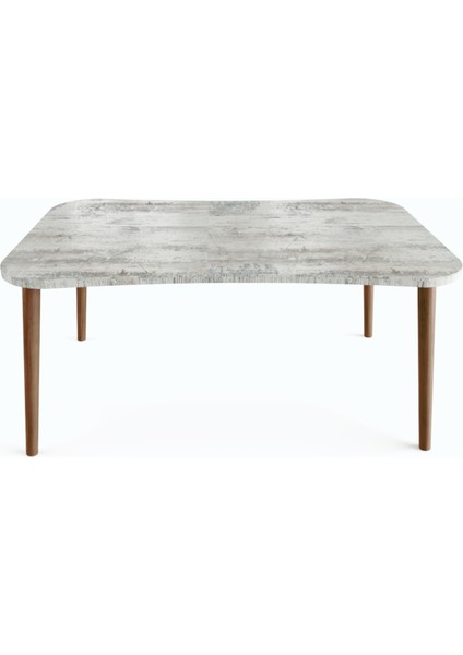 Esma Orta Sehpa ve Zigon Sehpa 4'lü Ahşap Ayaklı Salon Seti Sehpa - Kristal