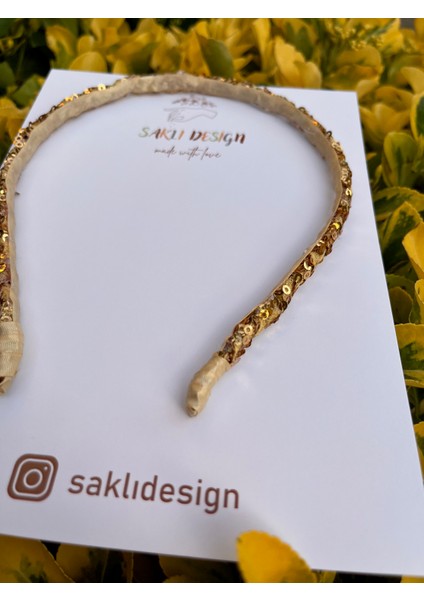 Saklıdesign Gold Işıltılı Çocuk Taç