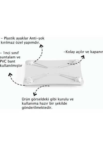 Taşınabilir Katlanır Yatak Koltuk Üstü Hasta Servis Laptop Bilgisayar Çalışma Sehpası - Sonomo