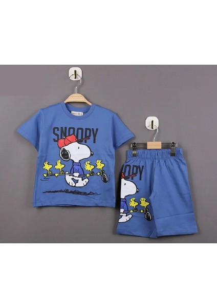 Erkek Çocuk Snoopy Baskılı Şortlu Takım
