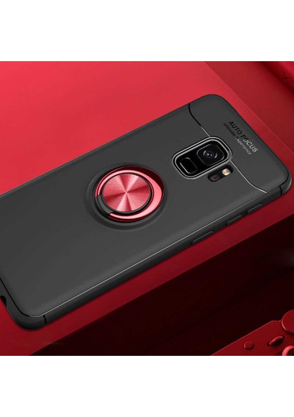 Samsung Galaxy S9 Uyumlu Ravel Silikon Kapak-Siyah-Kırmızı