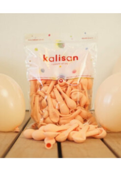 5 Inç Küçük Boy Makaron Balon 50 Adet Somon