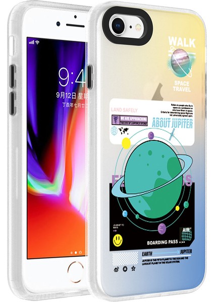 Apple iPhone Se 2020 - Uyumlu Desenlitech Dragon Sert Kapak-Gezegen
