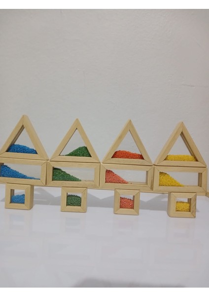 Waldorf Ahşap Oyuncak 12'li Kumlu Rainbow Blokları modelleri