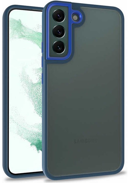 Samsung Galaxy S22 Uyumlu Flora Kapak-Mavi