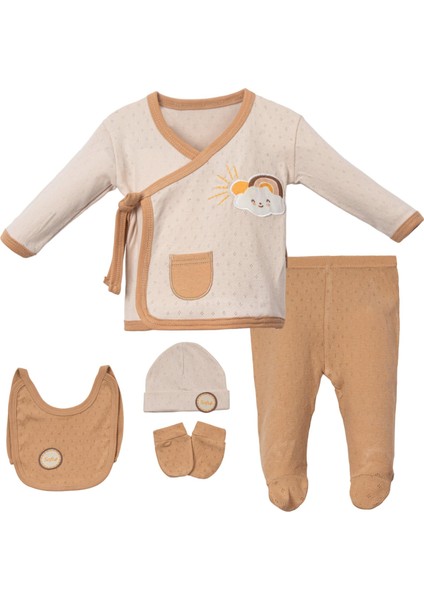 Melbourne Soft Erkek Bebek Hastane Çıkışı Beşli Set
