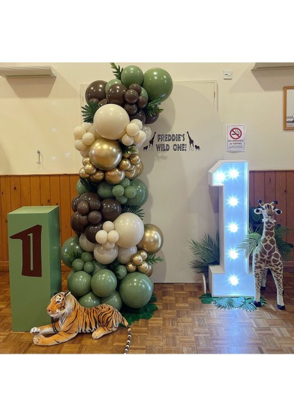 Çikolata Kahve Sütlü Kahve ve Küf Yeşili Balon Zinciri 100 Adet