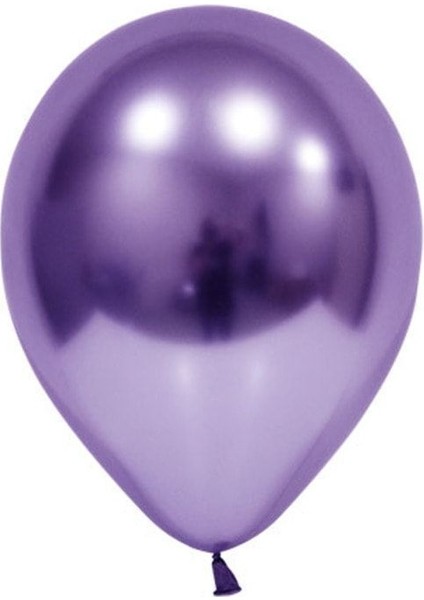 5 Inç Küçük Boy Krom Balon 10 Adet Violet