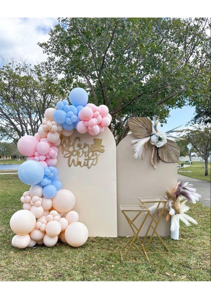 Makaron Somon Makaron Mavi ve Makaron Pembe Balon Zinciri 100 Adet