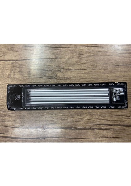 20 cm Uzun Pasta Mumu 6 Lı Gümüş