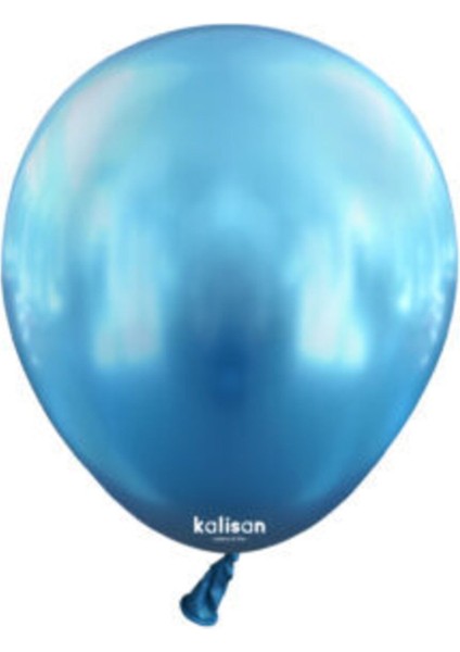 5 Inç Küçük Boy Krom Balon 10 Adet Mavi