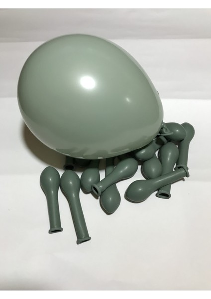 5 Inç Küçük Boy Pastel Balon Küf Yeşili 100 Adet