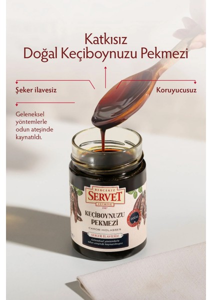 Bercekız Servet Şekerleme Keçiboynuzu Pekmezi -Harnup 3'lü Paket