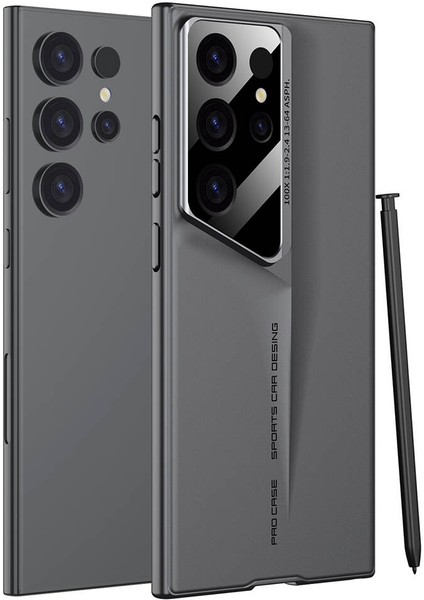 Samsung Galaxy S24 Ultra Uyumlu Ultra Ince Kameralı Korumalı Sert Rubber Procase Kapak-Gri