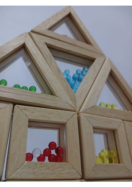 Waldorf Ahşap 12'li Boncuklu Rainbow Blokları fiyatları