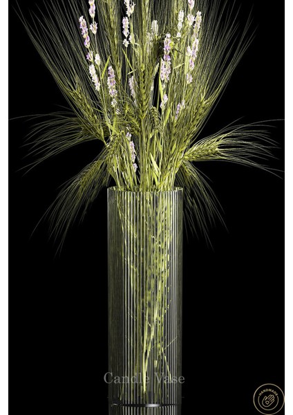 Silindir Cam Vazo Opak Desenli 25 cm Yükseklik 10 cm Genişlik Borosilikat El Imalatı fiyatları