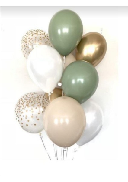 Küf Yeşili Gold Krom Balon Seti