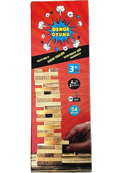 54 Parça Mdf Ahşap Denge Oyunu ve Domino Oyunu 2'si 1 Arada modelleri