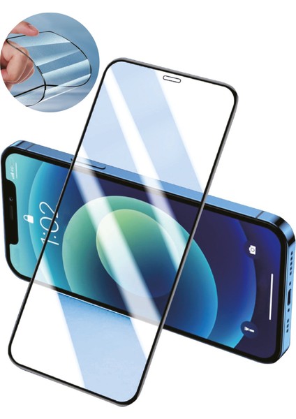 iPhone 15 Plus Kılıf ve Ekran Koruyucu Set Silinebilir Soft Liquid Silikon Nano Cam - Siyah