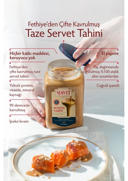 Çifte Kavrulmuş Taze Fethiye Tahini - 950 gr 3'lü Paket