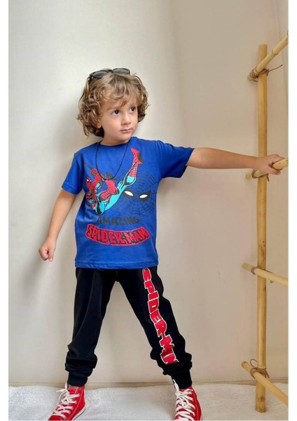 Marvel Baskılı Spiderman Süpermen Karakterli Alt Üst Erkek Çocuk Aşofman Takım