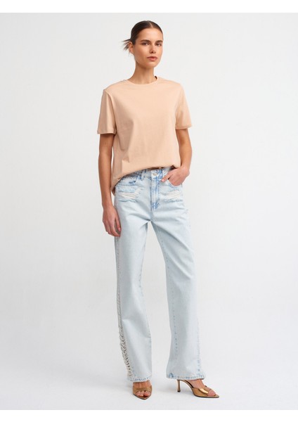 30740 Pamuklu T-Shirt-Bej modelleri