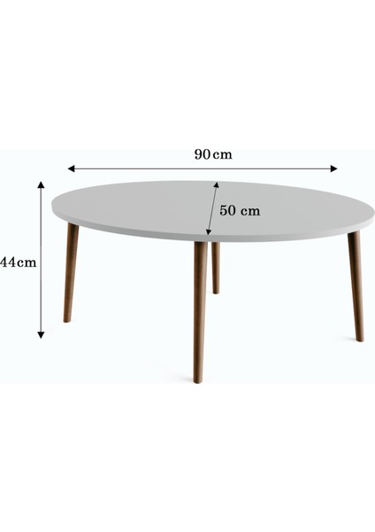 Tokyo Orta Sehpa ve Zigon Sehpa 4'lü Ahşap Ayaklı Salon Seti Sehpa - Ceviz