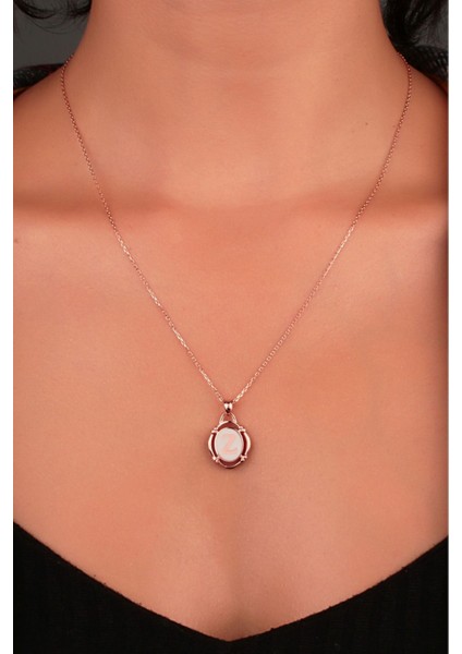 925 Ayar Rose Kaplamalı Beyaz Mineli Z Harfi Gümüş Kolye fiyatları