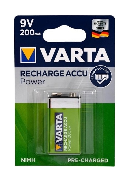 Ready 2 Use 9V 200 Mah Şarj Edilebilir Pil 2 Adet
