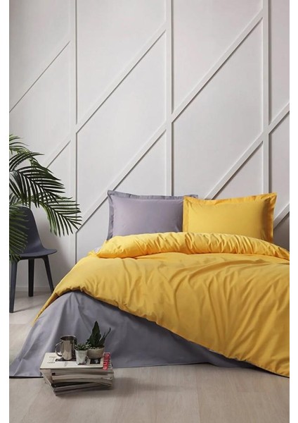 Özdilek Çift Kişilik Ranforce Nevresim Takımı Colormix Gold Antrasit